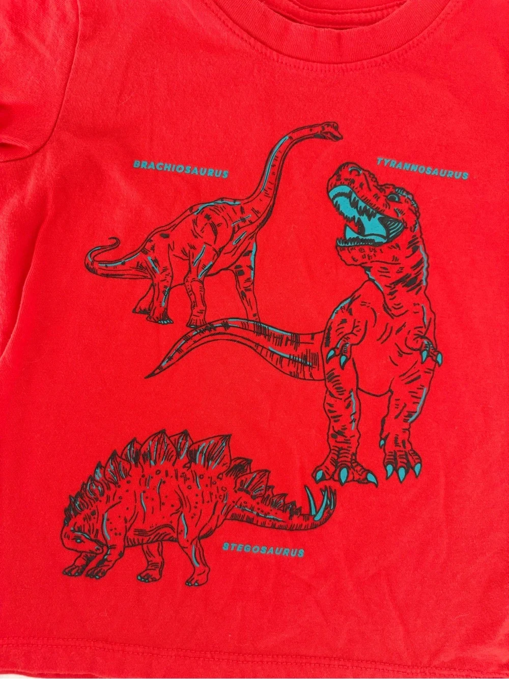 Cat & Jack Kids Short Sleeve Tees - Black & Red Dinosaur and Jack Designs 2T